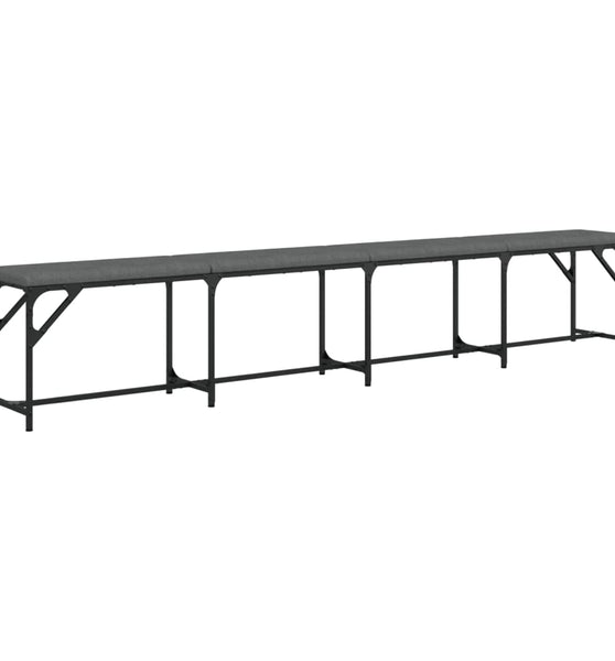 Essbank Dunkelgrau 248x32x45 cm Stahl und Stoff