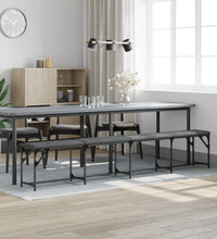 Essbank Dunkelgrau 248x32x45 cm Stahl und Stoff