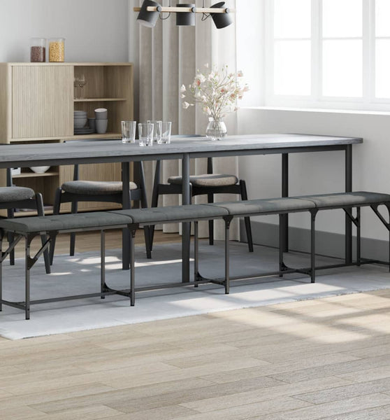 Essbank Dunkelgrau 248x32x45 cm Stahl und Stoff