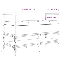 Schuhbank Räuchereiche 85,5x42x57,5 cm Holzwerkstoff