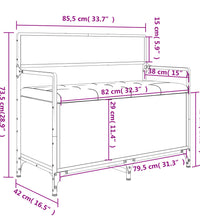 Sitzbank mit Stauraum Schwarz 85,5x42x73,5 cm Holzwerkstoff