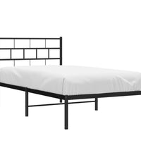 Bettgestell mit Kopfteil Metall Schwarz 107x203 cm