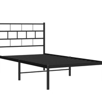 Bettgestell mit Kopfteil Metall Schwarz 107x203 cm