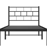 Bettgestell mit Kopfteil Metall Schwarz 107x203 cm