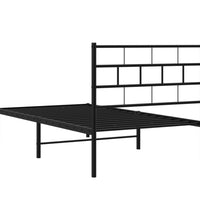 Bettgestell mit Kopfteil Metall Schwarz 107x203 cm