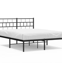 Bettgestell mit Kopfteil Metall Schwarz 135x190 cm