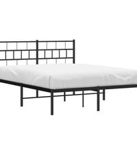 Bettgestell mit Kopfteil Metall Schwarz 135x190 cm