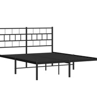 Bettgestell mit Kopfteil Metall Schwarz 135x190 cm