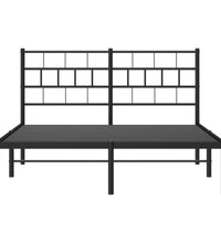 Bettgestell mit Kopfteil Metall Schwarz 135x190 cm