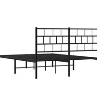 Bettgestell mit Kopfteil Metall Schwarz 135x190 cm