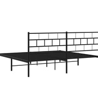 Bettgestell mit Kopfteil Metall Schwarz 183x213 cm