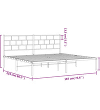 Bettgestell mit Kopfteil Metall Schwarz 183x213 cm