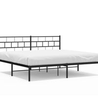 Bettgestell mit Kopfteil Metall Schwarz 193x203 cm