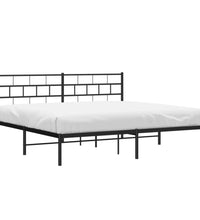 Bettgestell mit Kopfteil Metall Schwarz 193x203 cm