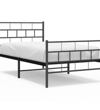 Bettgestell mit Kopf- und Fußteil Metall Schwarz 75x190 cm