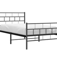Bettgestell mit Kopf- und Fußteil Metall Schwarz 75x190 cm
