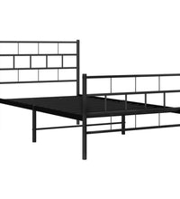 Bettgestell mit Kopf- und Fußteil Metall Schwarz 75x190 cm