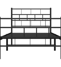 Bettgestell mit Kopf- und Fußteil Metall Schwarz 75x190 cm