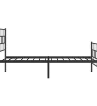 Bettgestell mit Kopf- und Fußteil Metall Schwarz 75x190 cm