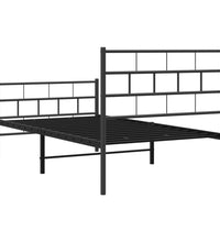 Bettgestell mit Kopf- und Fußteil Metall Schwarz 75x190 cm
