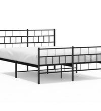 Bettgestell mit Kopf- und Fußteil Metall Schwarz 120x190 cm