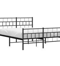 Bettgestell mit Kopf- und Fußteil Metall Schwarz 120x190 cm