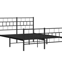 Bettgestell mit Kopf- und Fußteil Metall Schwarz 120x190 cm