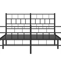 Bettgestell mit Kopf- und Fußteil Metall Schwarz 120x190 cm