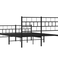 Bettgestell mit Kopf- und Fußteil Metall Schwarz 120x190 cm