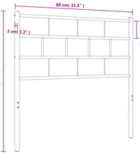 Kopfteil Metall Schwarz 75 cm