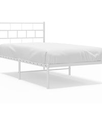 Bettgestell mit Kopfteil Metall Weiß 90x200 cm