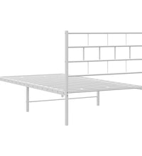 Bettgestell mit Kopfteil Metall Weiß 90x200 cm