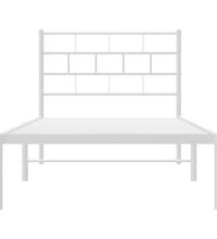 Bettgestell mit Kopfteil Metall Weiß 107x203 cm