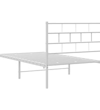 Bettgestell mit Kopfteil Metall Weiß 107x203 cm