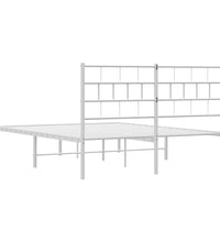 Bettgestell mit Kopfteil Metall Weiß 120x190 cm