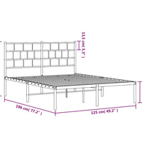 Bettgestell mit Kopfteil Metall Weiß 120x190 cm