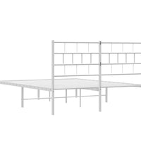 Bettgestell mit Kopfteil Metall Weiß 135x190 cm