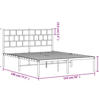Bettgestell mit Kopfteil Metall Weiß 135x190 cm