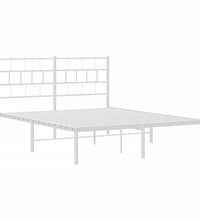 Bettgestell mit Kopfteil Metall Weiß 140x190 cm