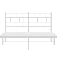 Bettgestell mit Kopfteil Metall Weiß 140x190 cm