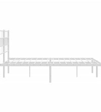 Bettgestell mit Kopfteil Metall Weiß 140x190 cm