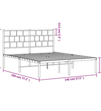 Bettgestell mit Kopfteil Metall Weiß 140x190 cm