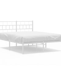 Bettgestell mit Kopfteil Metall Weiß 150x200 cm