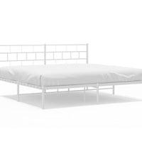 Bettgestell mit Kopfteil Metall Weiß 183x213 cm