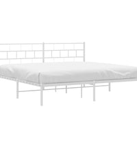 Bettgestell mit Kopfteil Metall Weiß 183x213 cm