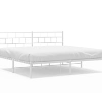 Bettgestell mit Kopfteil Metall Weiß 200x200 cm