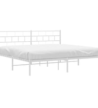 Bettgestell mit Kopfteil Metall Weiß 200x200 cm