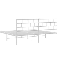 Bettgestell mit Kopfteil Metall Weiß 200x200 cm