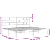 Bettgestell mit Kopfteil Metall Weiß 200x200 cm