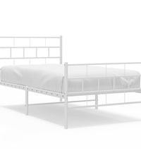 Bettgestell mit Kopf- und Fußteil Metall Weiß 80x200 cm